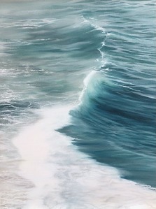 作品名:「no.sea level」 画家名:「Lady」 コメント:「グリーンブルーに白波が立つ海面の作品です。
作品の裏にサインとタイトルを記載しています」 ART-Meter