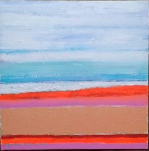 作品名:「海の見える丘と空」 画家名:「中山涼景」 コメント:「遠く水平線を、望む海と、丘と空の絵です。」 ART-Meter