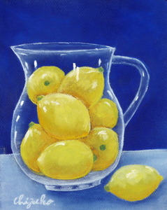 作品名:「レモン」 画家名:「chizuko」 コメント:「黄色の綺麗なレモン」 ART-Meter