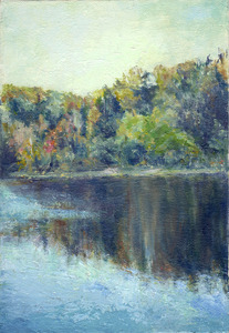 作品名:「Autumn Lake」 画家名:「Alpha」 コメント:「湖面に映る色付いた木々の様子を半抽象的に表現してみました。」 ART-Meter