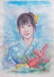 浴衣の女子と金魚さん。