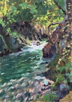 渓流(油彩)