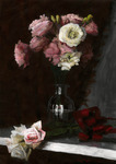 「トルコ桔梗と薔薇の花瓶」