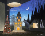「猫と月とクリスマス」