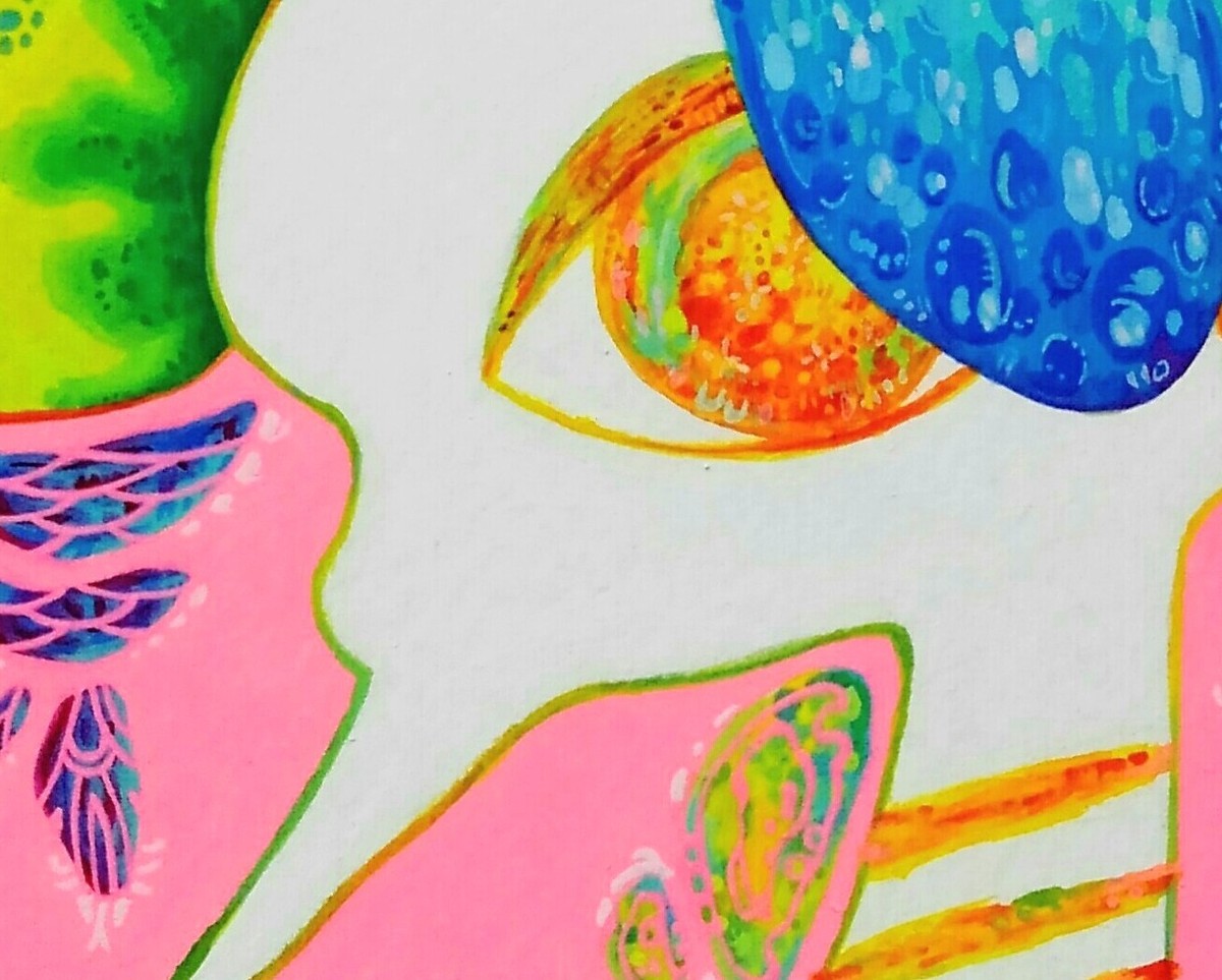 作品の一部(顔周辺)をアップにしています。