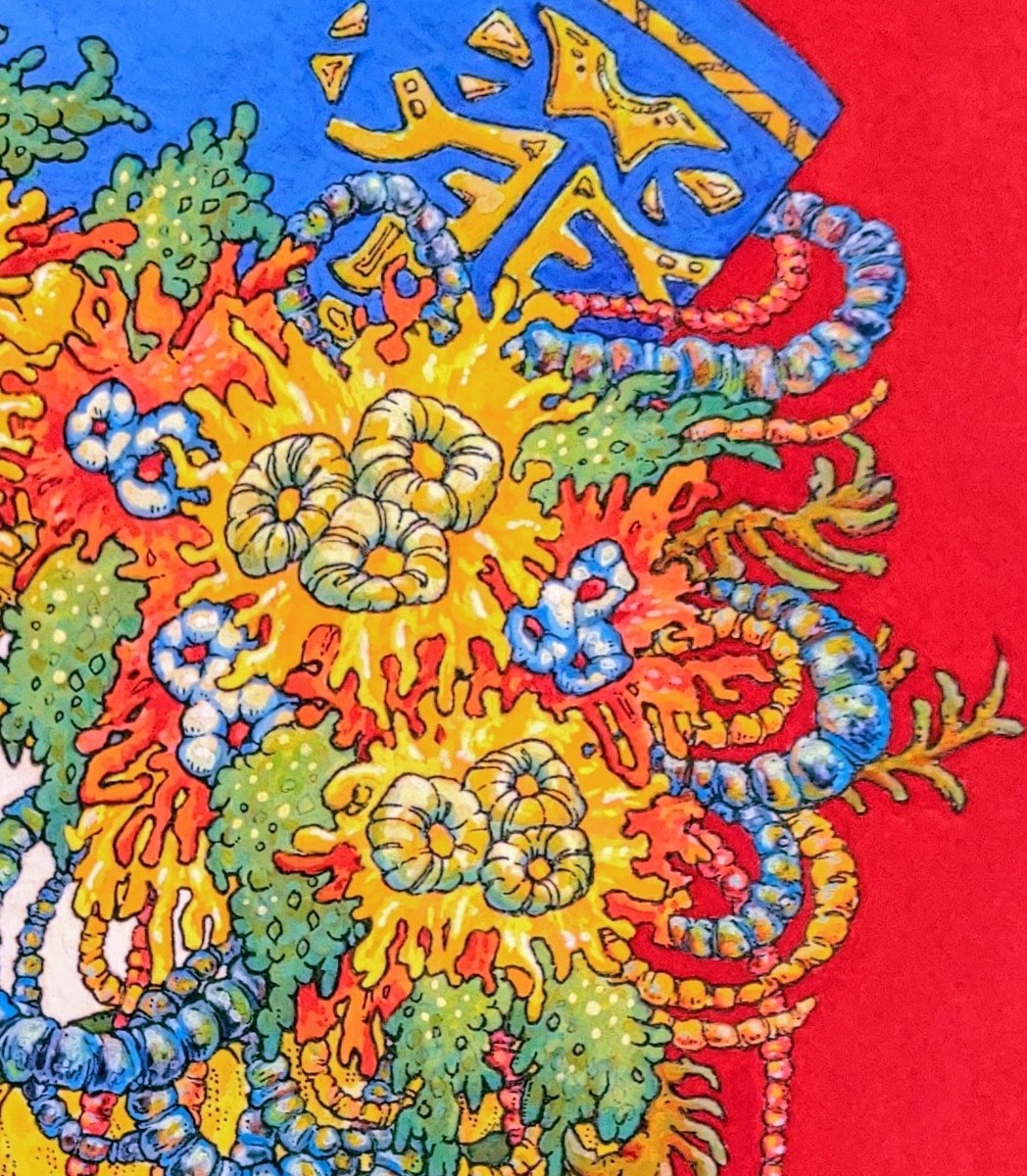 作品の一部をアップにしています。