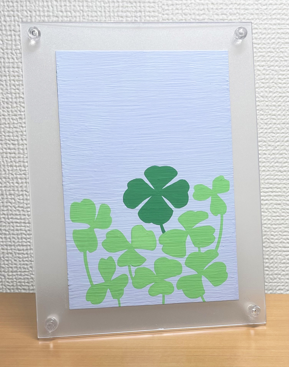 額装です。100均のフレームでこんな感じです。