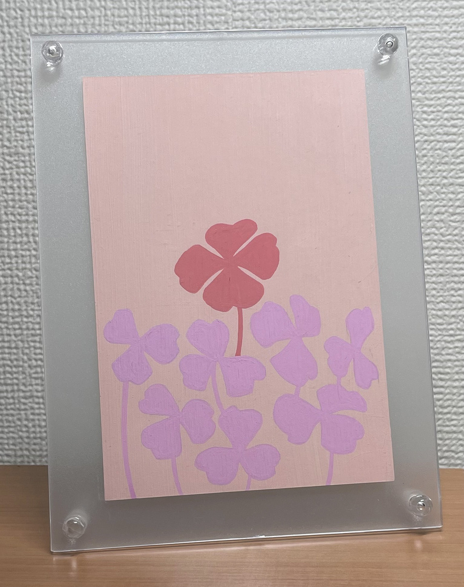 額装です。100均のフレームでこんな感じです。