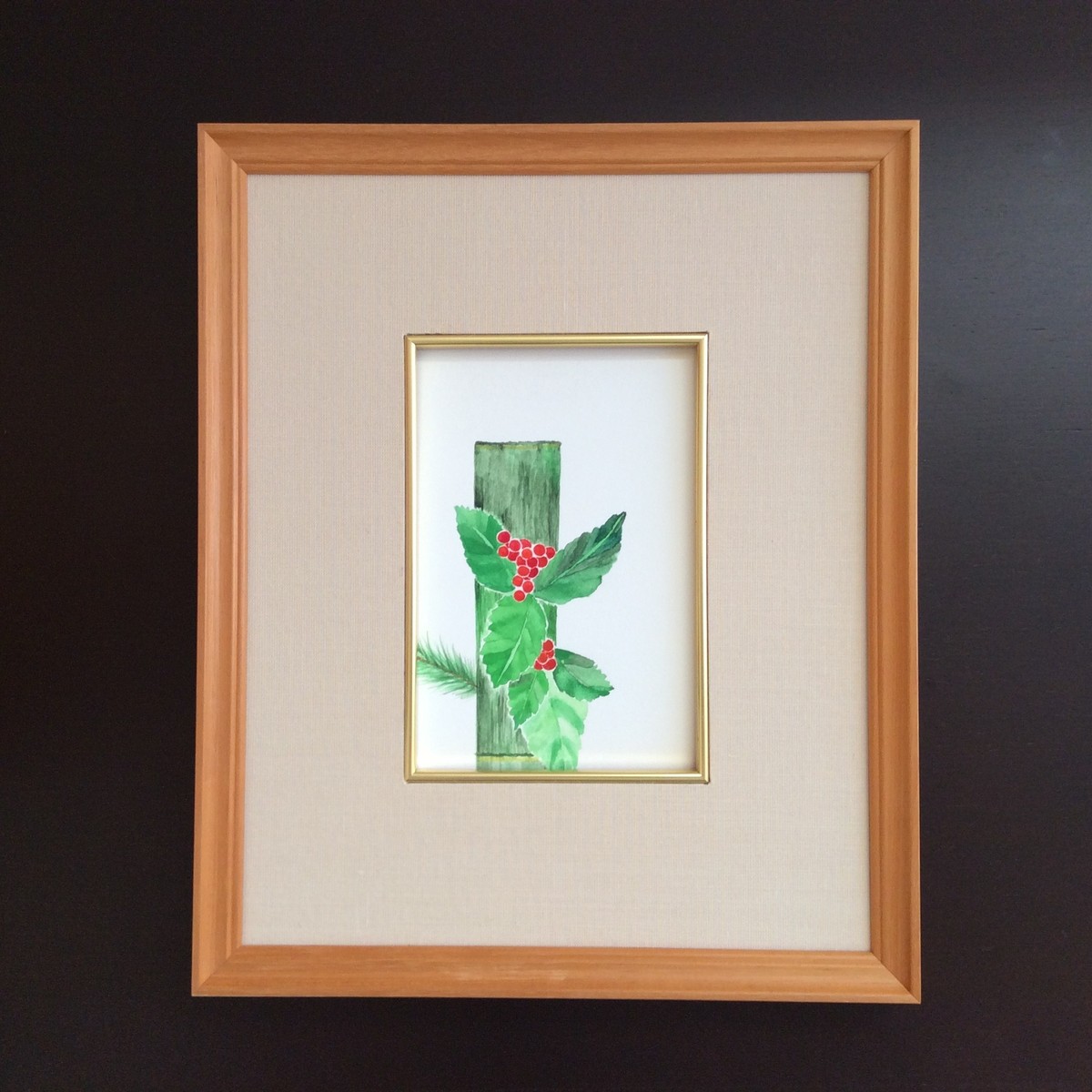 額装した時の様子です。
布性のマットを使用すると、より和風感がアップします!