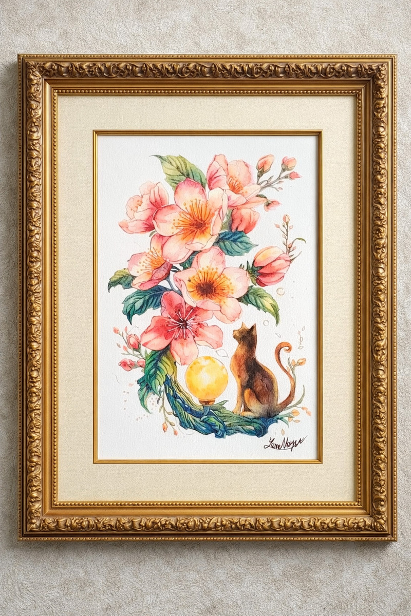 額装イメージです。
*販売は絵単体になります。