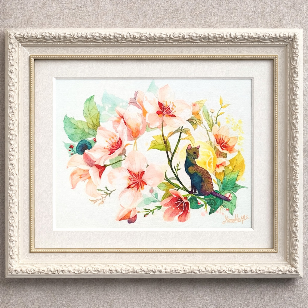 額装イメージです。
*販売は絵単体になります。