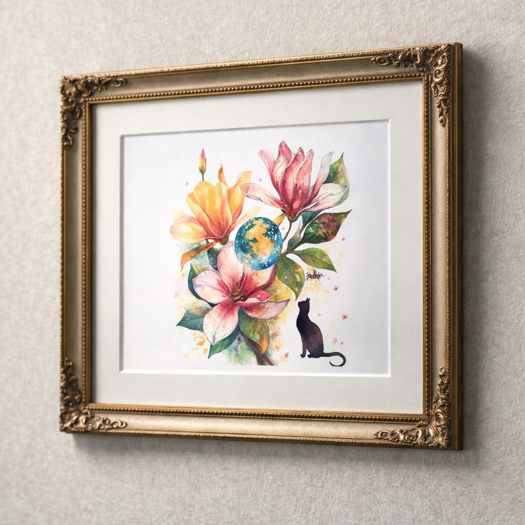 額装のイメージ画像です。
*販売は絵単体になります。