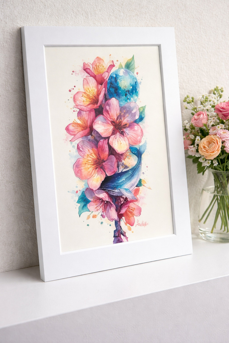 簡易額装作品です。
*反射の関係で保護シート無しで撮影しています。