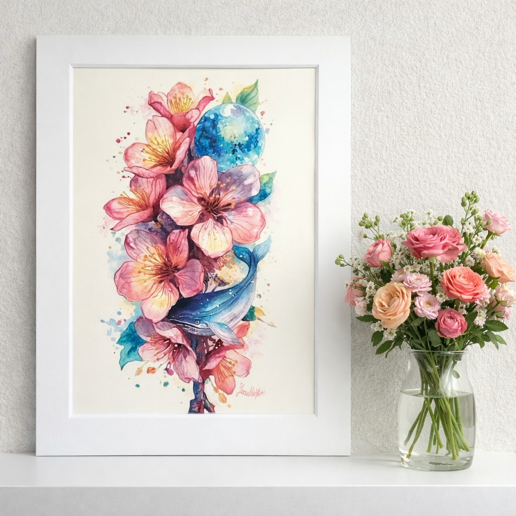 簡易額装作品です。
*反射の関係で保護シート無しで撮影しています。