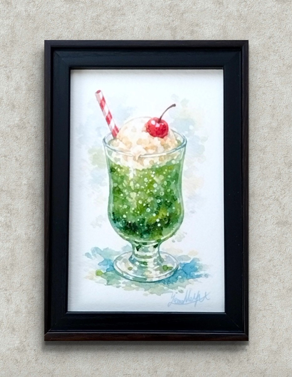 作品は木製額にて額装してお届けいたします。