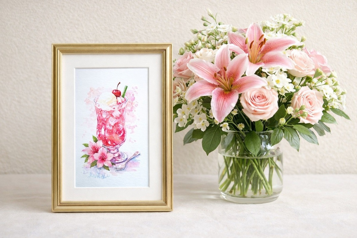 ピンク色の色彩は、視界に入るたびに心を穏やかに、そして明るく整えてくれます。春の訪れをお部屋で感じたい方へおすすめの一枚です。