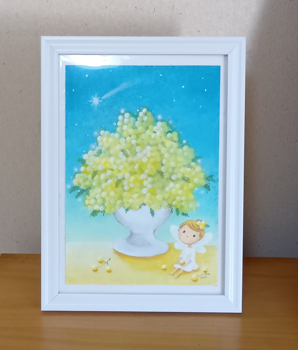 百均のフォトフレーム(B5)で飾ってみました。(作品にはおつけしてません)