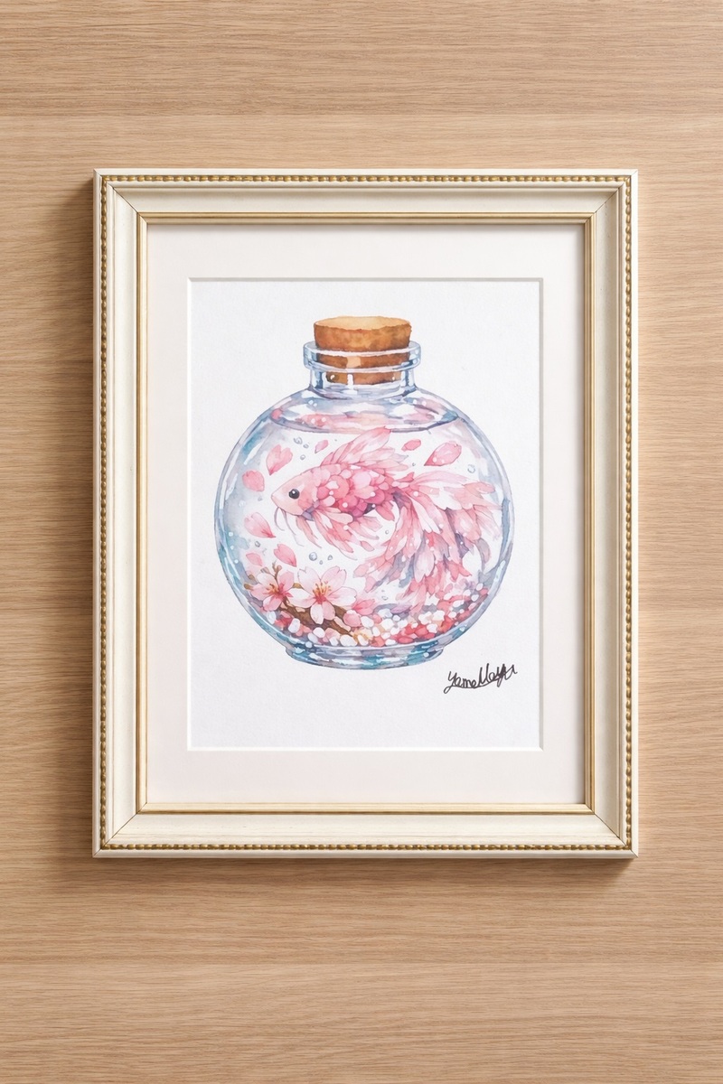 額装無しです。お気に入りのフォトフレームに入れて、窓辺やデスクの上など、ふとした瞬間に目が届く場所へ。