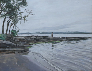 作品名:「沖ノ島2」 画家名:「sommeil」 コメント:「秋の曇り日。千葉県の沖ノ島の光景です。」 ART-Meter