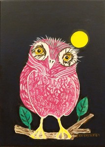 作品名:「月夜のフクロウ」 画家名:「隆博」 コメント:「オーラが見えそうな、フクロウを描きました。」 ART-Meter